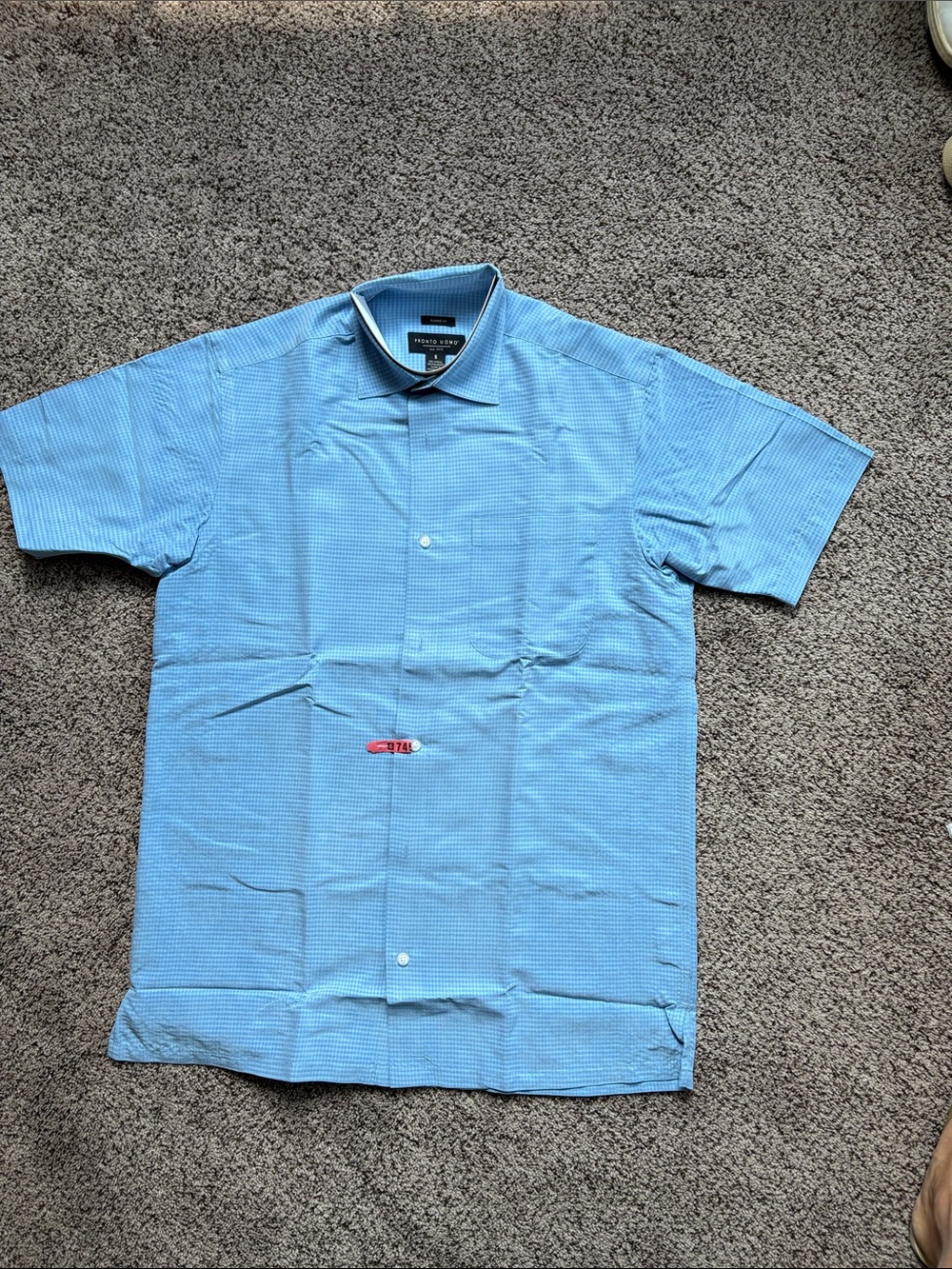 Pronto Uomo Light Blue Short-Sleeve Button-Down Shirt